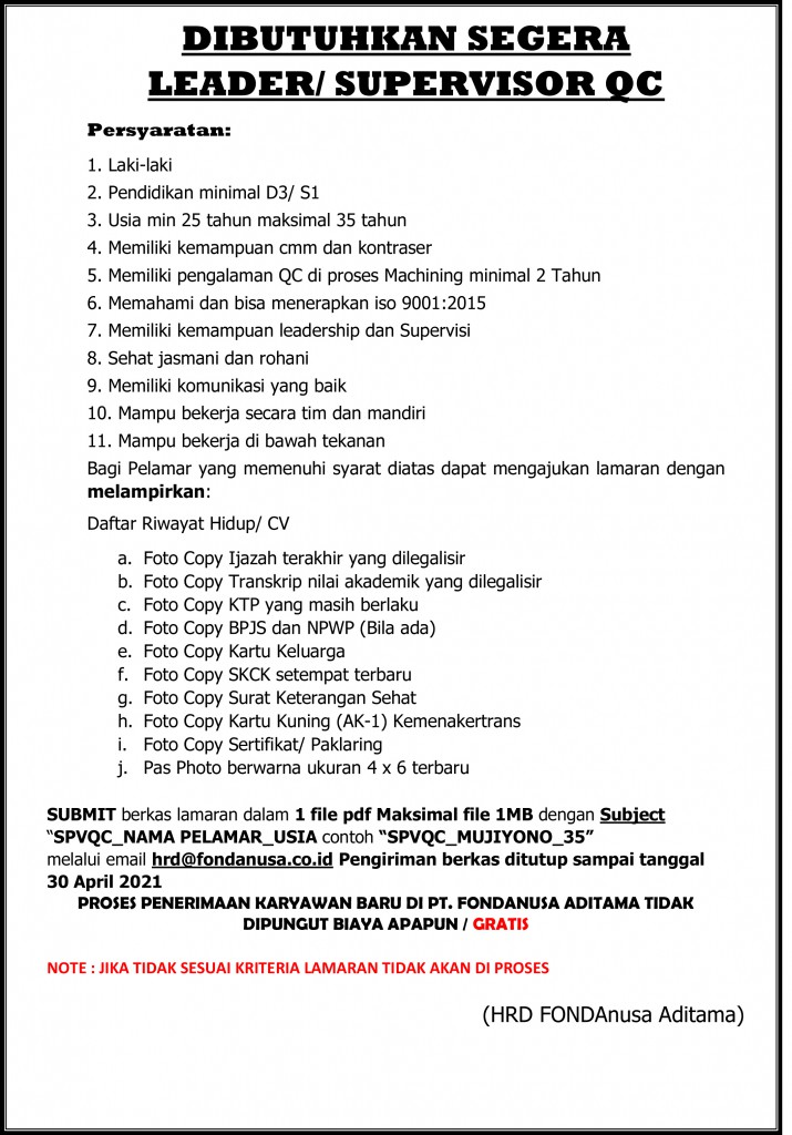 Microsoft Word - DIBUTUHKAN SEGERA loker.docx